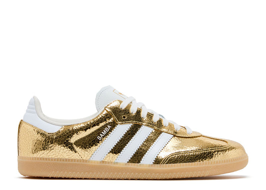 Adidas Samba OG Cracked Metallic Pack Gold Sneakers_Unique Store