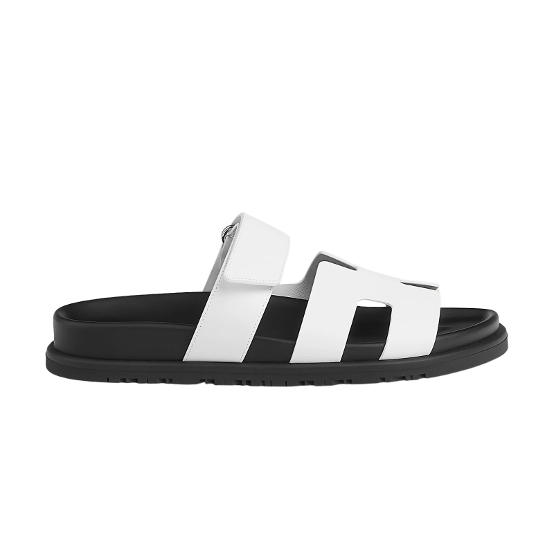 Hermes Chypre Sandal Blanc Calfskin Leather_Unique Store