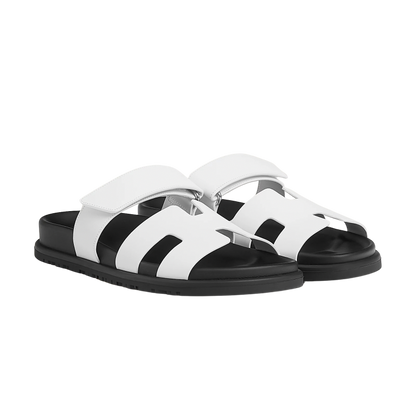 Hermes Chypre Sandal Blanc Calfskin Leather