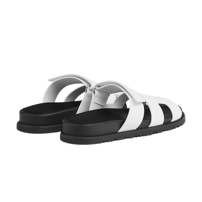 Hermes Chypre Sandal Blanc Calfskin Leather