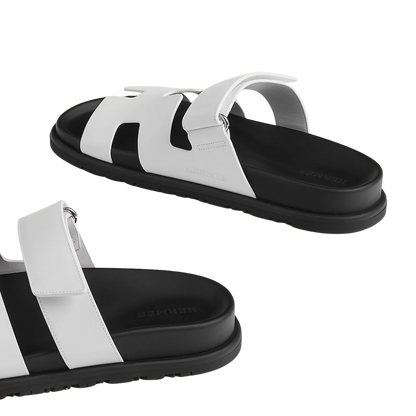 Hermes Chypre Sandal Blanc Calfskin Leather