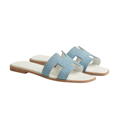 Hermes Oran Bleu Sandal Clair