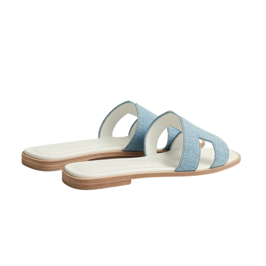 Hermes Oran Bleu Sandal Clair