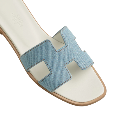 Hermes Oran Bleu Sandal Clair