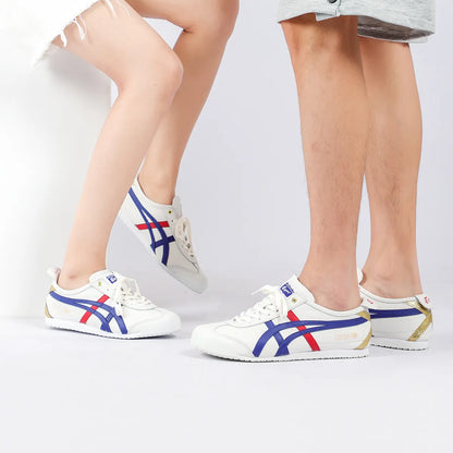 Onitsuka Tiger Mexico 66 White Blue Red Metallic Gold Sneakers