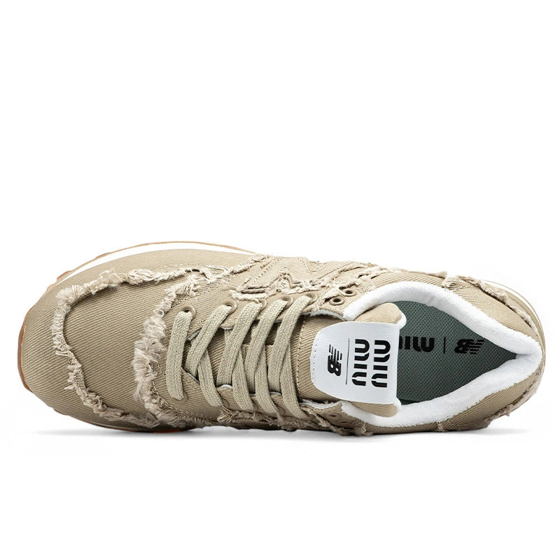 Miu Miu x New Balance 574 Denim Colonial Beige sneakers