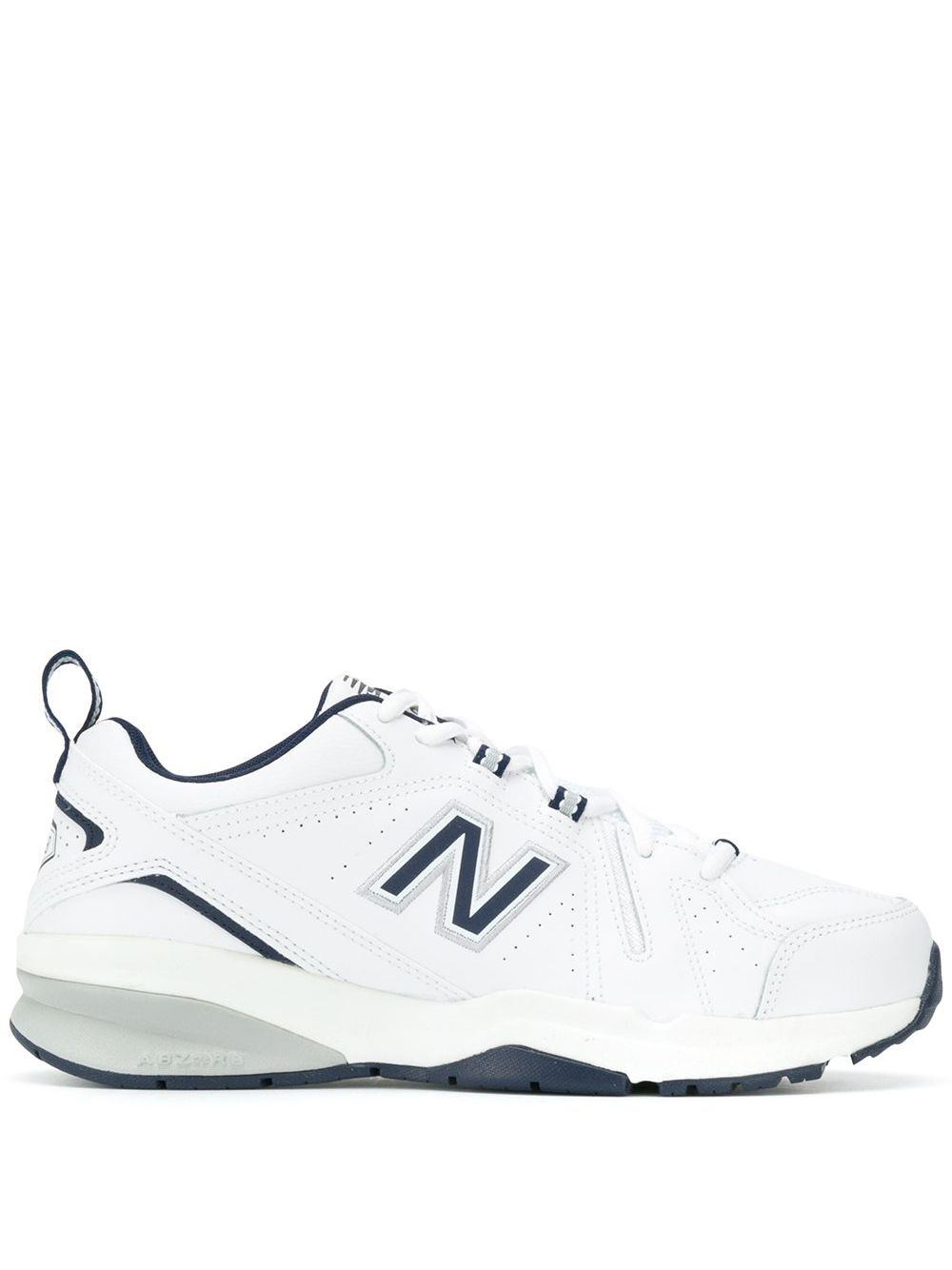 New Balance White Navy panelled sneakers_Unique Store