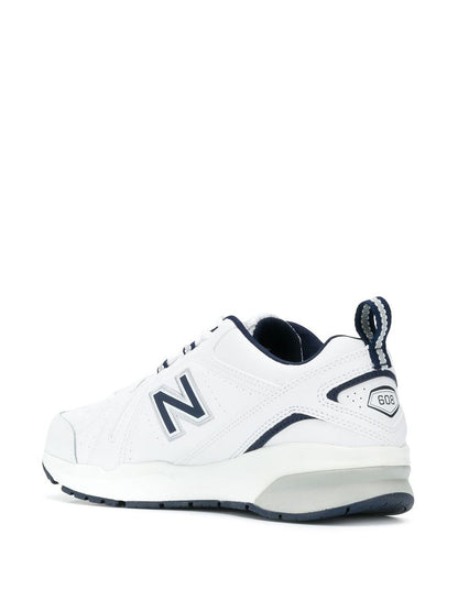New Balance White Navy panelled sneakers