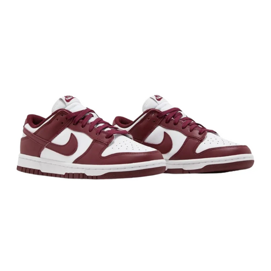 Nike Dunk Low White Burgundy Sneakers