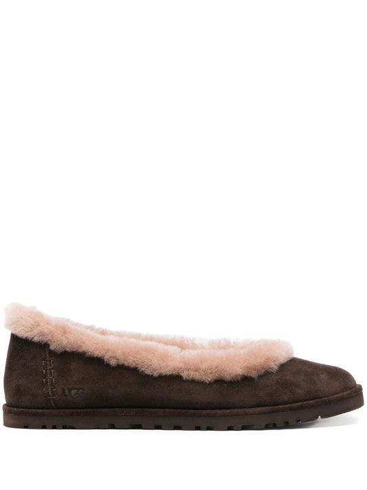 UGG Zora Ballet Flat Dark Brown_Unique Store