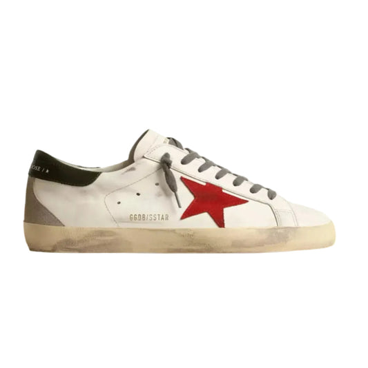 Golden Goose Super Star with Red star and black heel tap sneakers_Unique Store