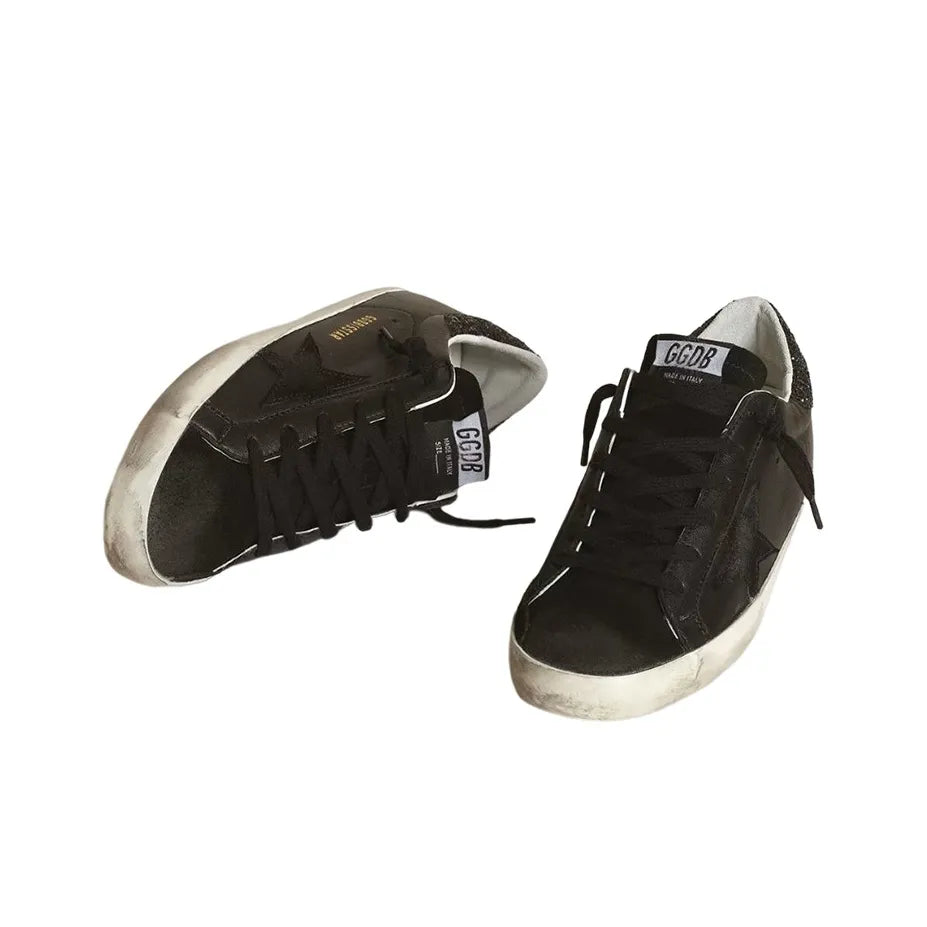 Golden Goose Super Star Black Glitters Star and tab heel Sneakers