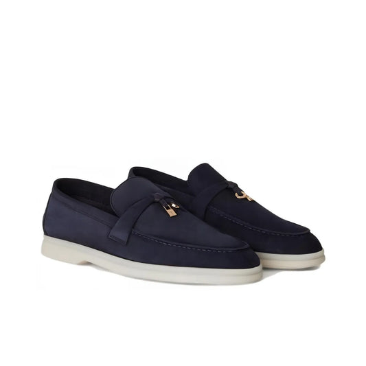 Loro Piana Summer Charms Walk Loafer True Dark Blue Suede