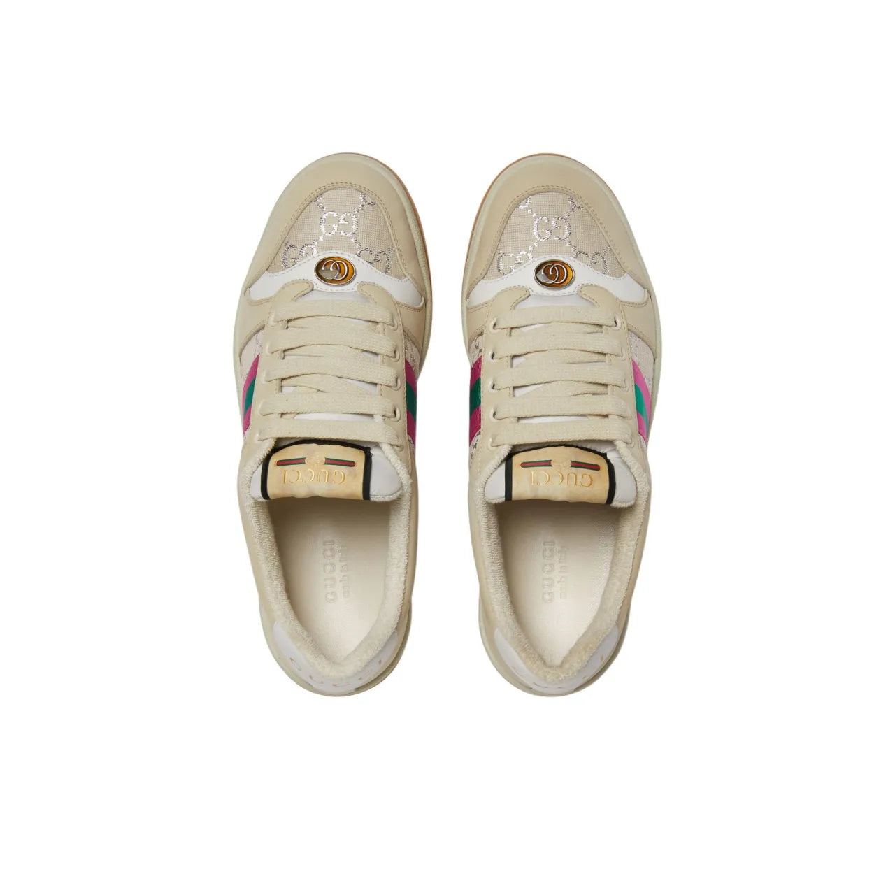 GUCCI Screener Beige Pink Low top Sneakers