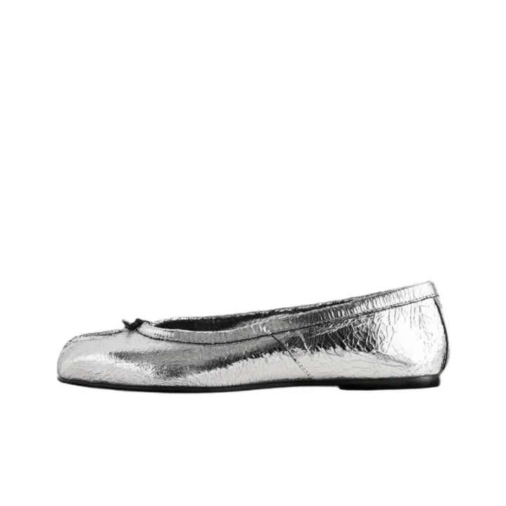 Maison Margiela Tabi Broken Mirror Silver Ballerina Flats