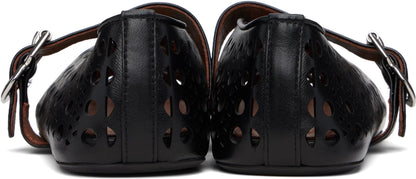 Alaia Black Vienne Lambskin Ballerina Flats