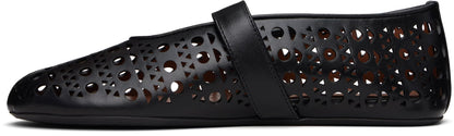 Alaia Black Vienne Lambskin Ballerina Flats
