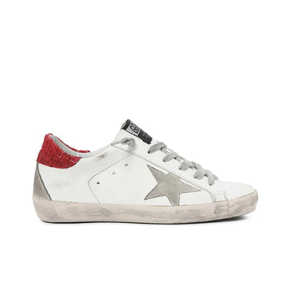 Golden Goose Super Star Nappa Star and Red Glitter tab heel Sneakers