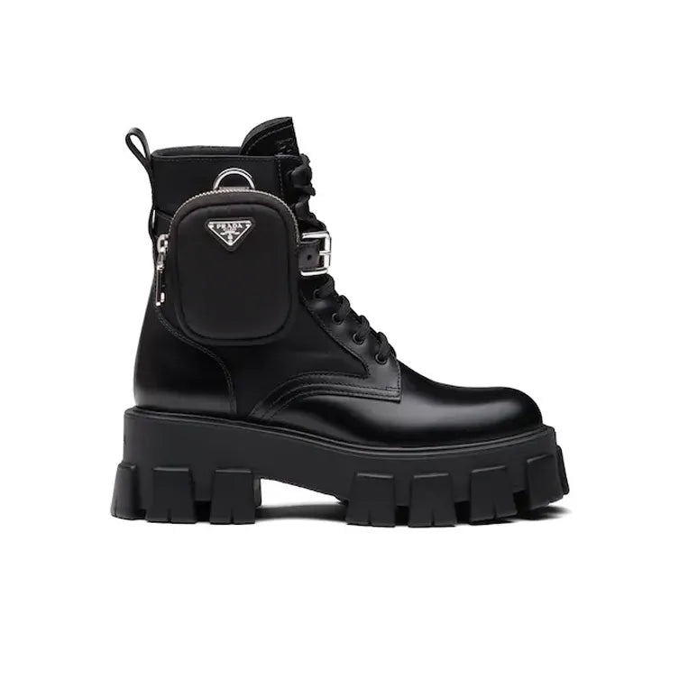 PRADA Monolith Black Ankle Boots_Unique Store