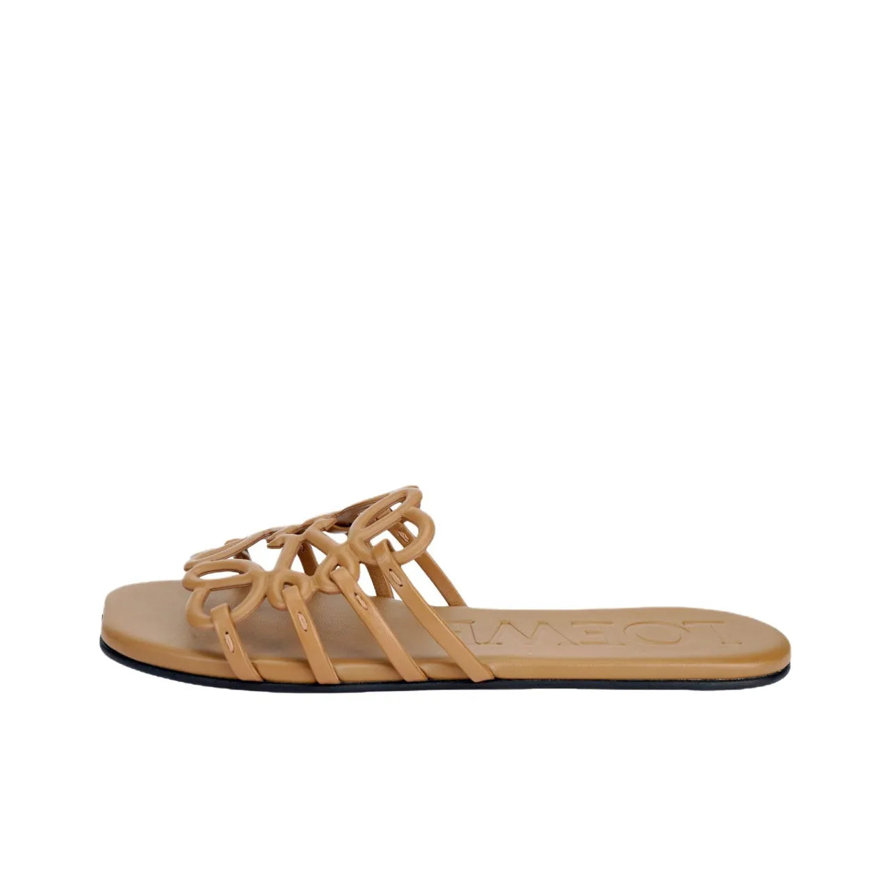 Loewe Petal Anagram Brown Slides