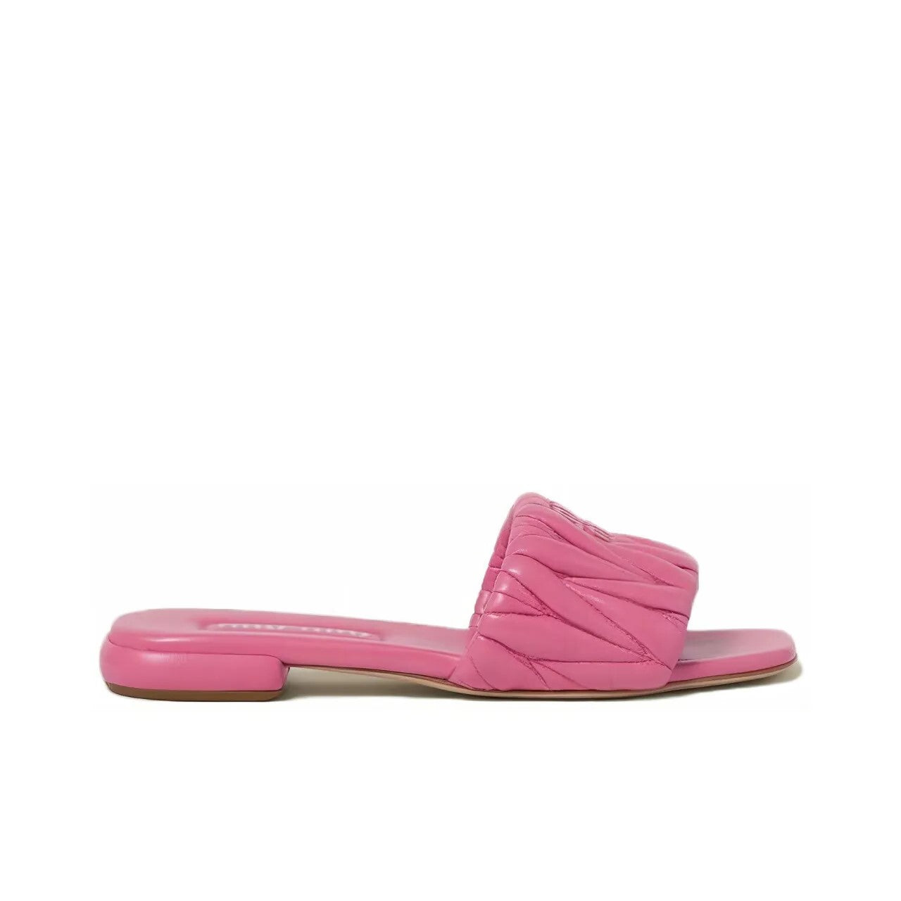 Miu Miu matelassé Pink leather sandals_Unique Store
