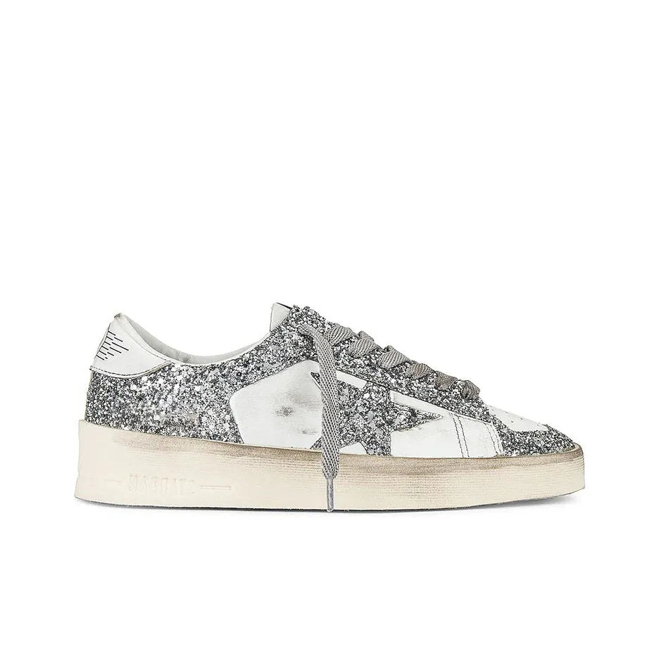 Golden Goose Stardan White Sliver Giltter Sneakers