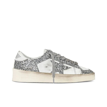 Golden Goose Stardan White Sliver Giltter Sneakers