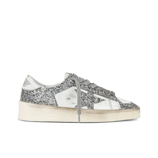 Golden Goose Stardan White Sliver Giltter Sneakers