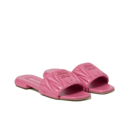 Miu Miu matelassé Pink leather sandals