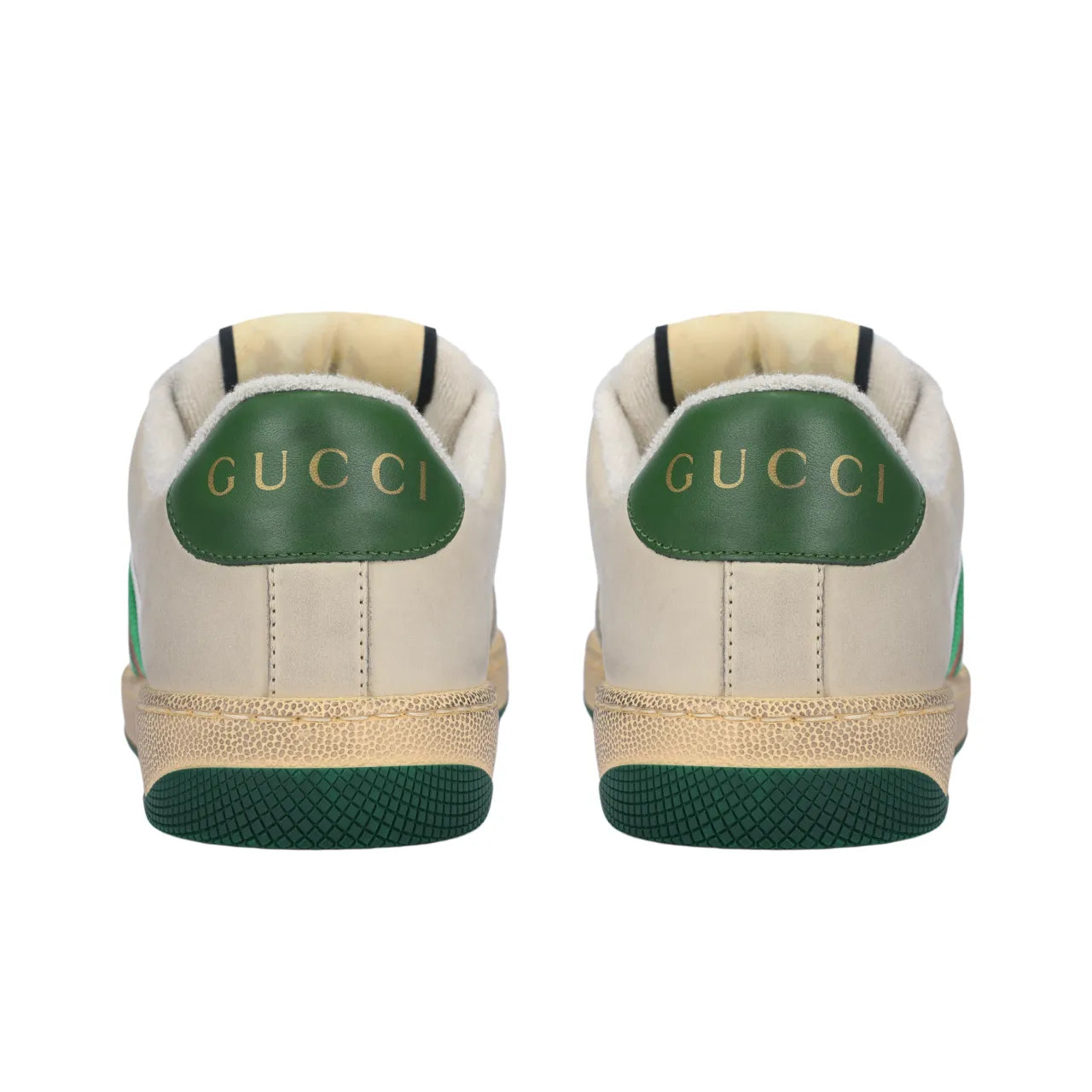 GUCCI Screener Beige Green Low top Sneakers