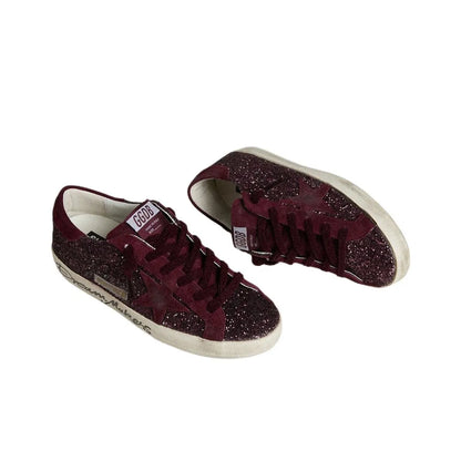 Golden Goose Super Star Dream Maker Burgyndy Glitter Sneakers