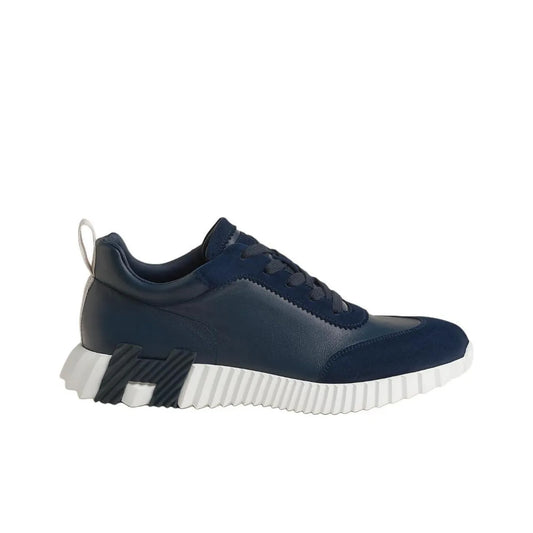 Hermès Bouncing Marine Blanc Leather Sneakers_Unique Store