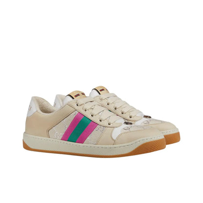 GUCCI Screener Beige Pink Low top Sneakers