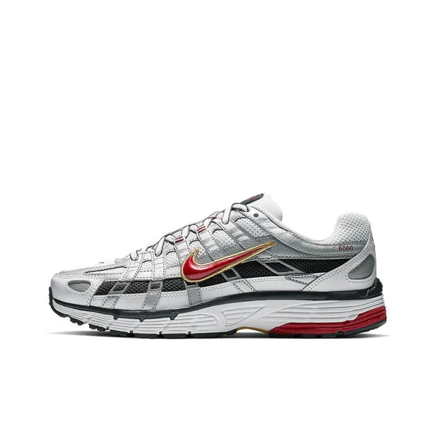 Nike P 6000 Abrasion Resistant White Red Sneakers