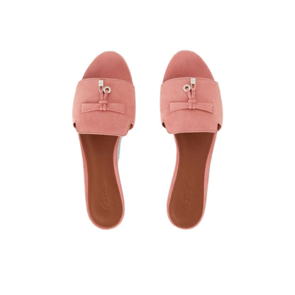 Loro Piana Summer Charms Pink Flat Mule