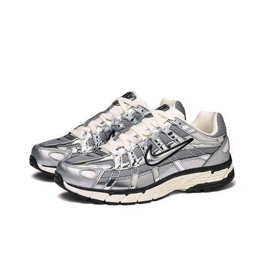 Nike P 6000 Abrasion Resistant White Silver Sneakers