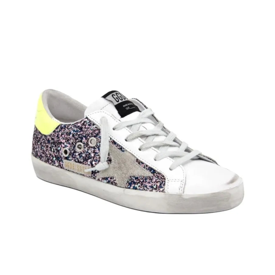 Golden Goose Super Star Glitter Lemon Sneakers