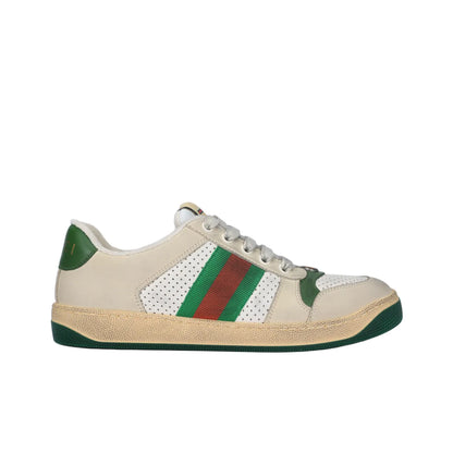 GUCCI Screener Beige Green Low top Sneakers_Unique Store