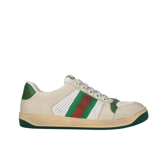 GUCCI Screener Beige Green Low top Sneakers_Unique Store