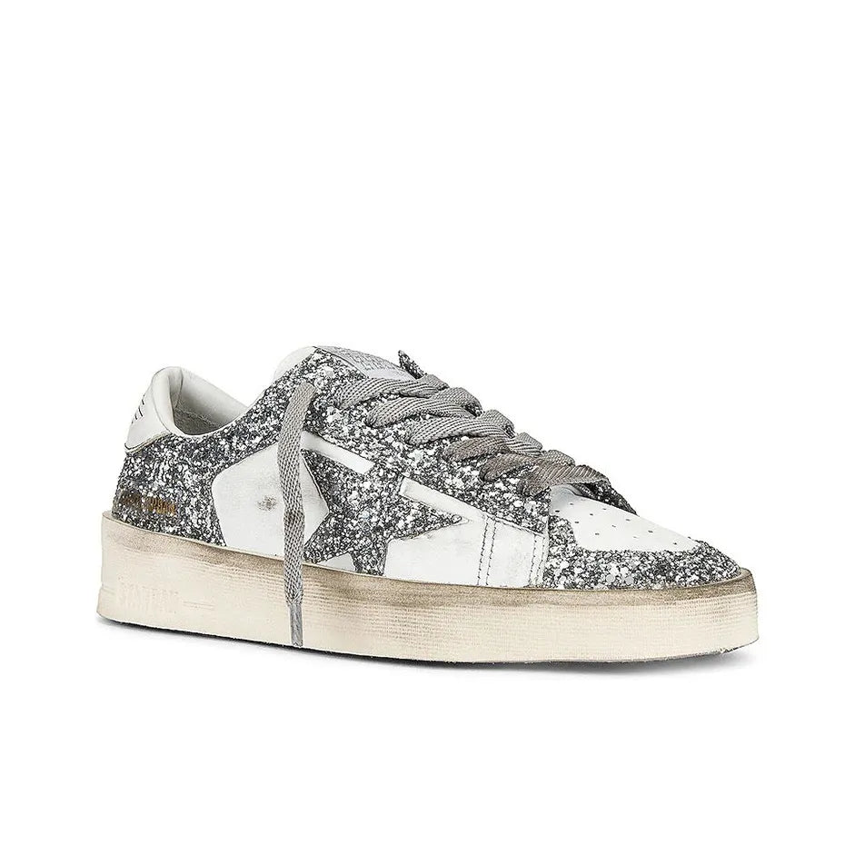 Golden Goose Stardan White Sliver Giltter Sneakers