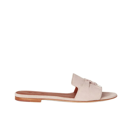 Loro Piana Summer Charms Beige Flat Mule_Unique Store