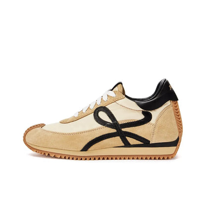 Loewe Flow Runner in nylon and suede Gold Black Sneakers