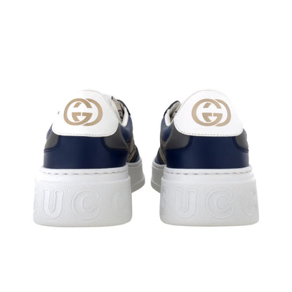 GUCCI GG Beige and Blue Supreme Low Top Sneakers