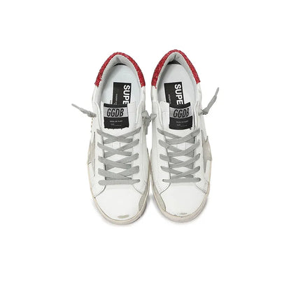 Golden Goose Super Star Nappa Star and Red Glitter tab heel Sneakers