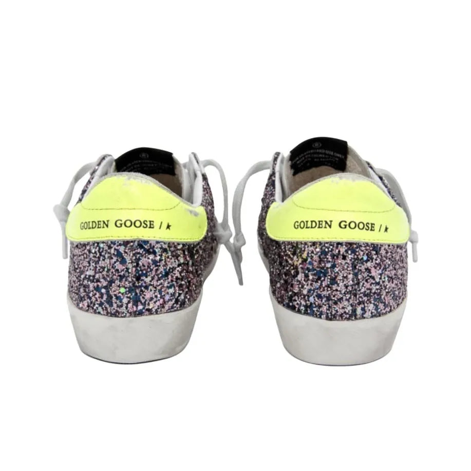 Golden Goose Super Star Glitter Lemon Sneakers