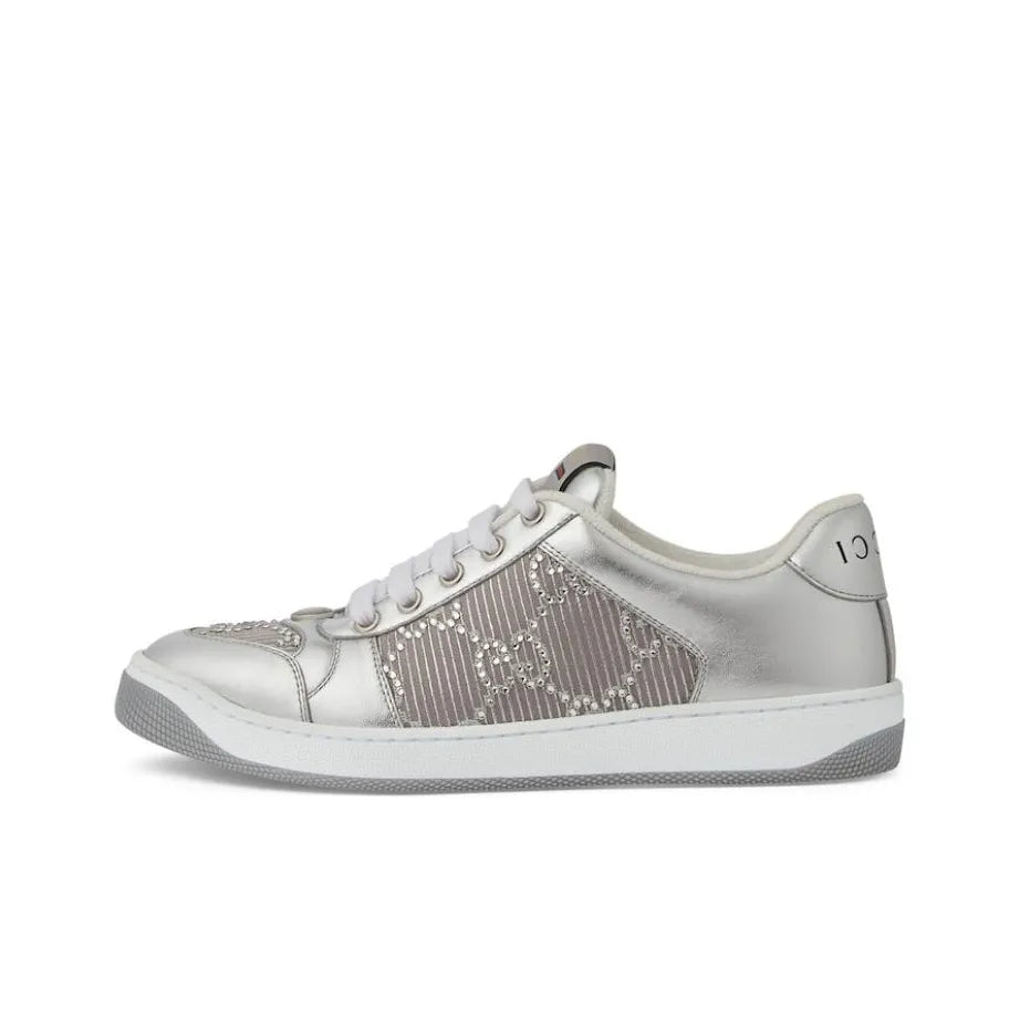 GUCCI Screener Sliver Low top Sneakers