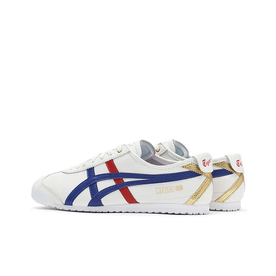 Onitsuka Tiger Mexico 66 White Blue Red Metallic Gold Sneakers