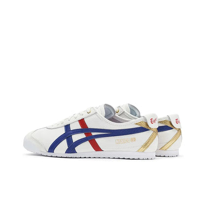 Onitsuka Tiger Mexico 66 White Blue Red Metallic Gold Sneakers