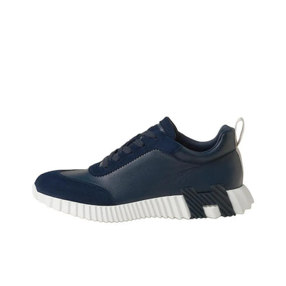 Hermès Bouncing Marine Blanc Leather Sneakers