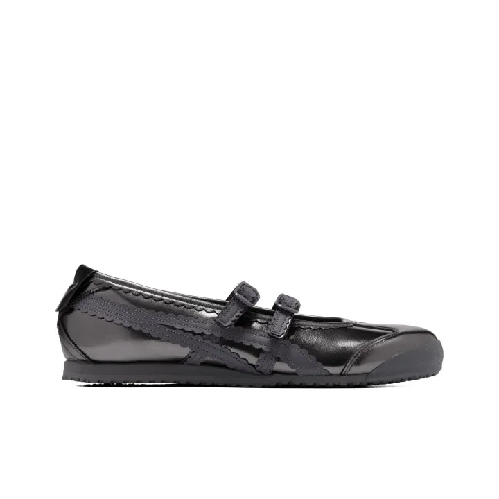 Onitsuka Tiger Mexico 66 Tgrs Mary Jane Silver Shiny black